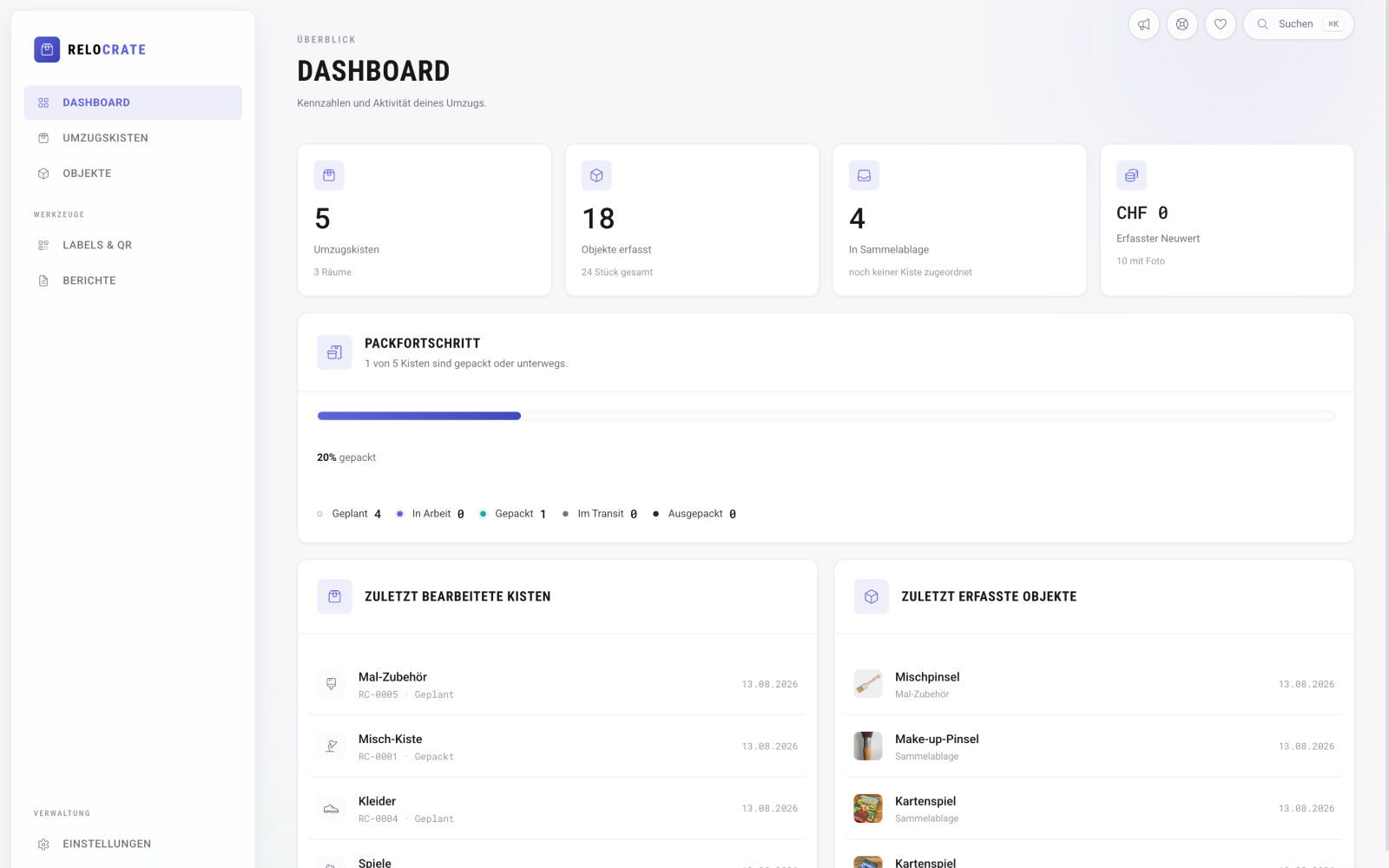 ReloCrate — Screenshot 2